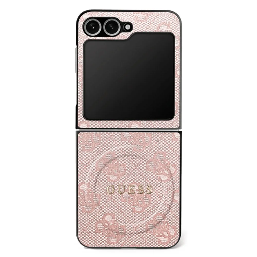 Custodia MagSafe per Samsung Galaxy Z Flip7 F766, Guess, 4G Collection, Rosa - immagine 1