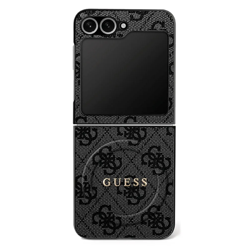 Custodia MagSafe per Samsung Galaxy Z Flip7 F766, Guess, Collezione 4G, Nera - immagine 1