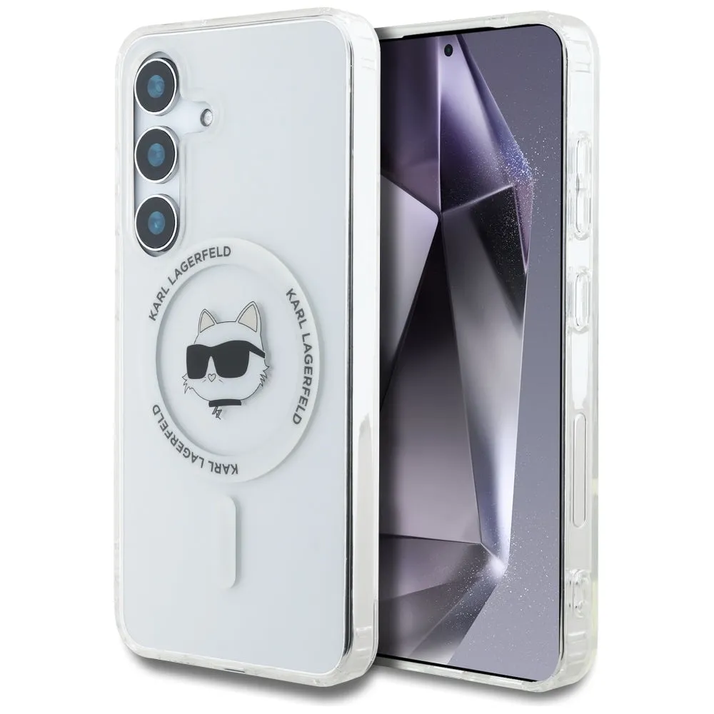 Custodia MagSafe per Samsung Galaxy S25+ S936, Karl Lagerfeld, IML Choupette's Head, Bianca - immagine 1