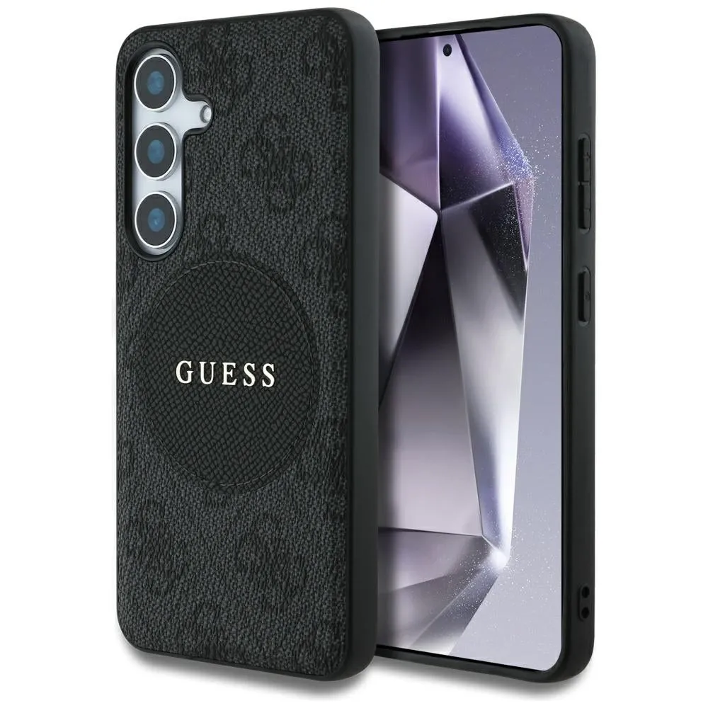 Custodia MagSafe per Samsung Galaxy S25+ S936, Guess, 4G Circle Classic Logo, Nera - immagine 1