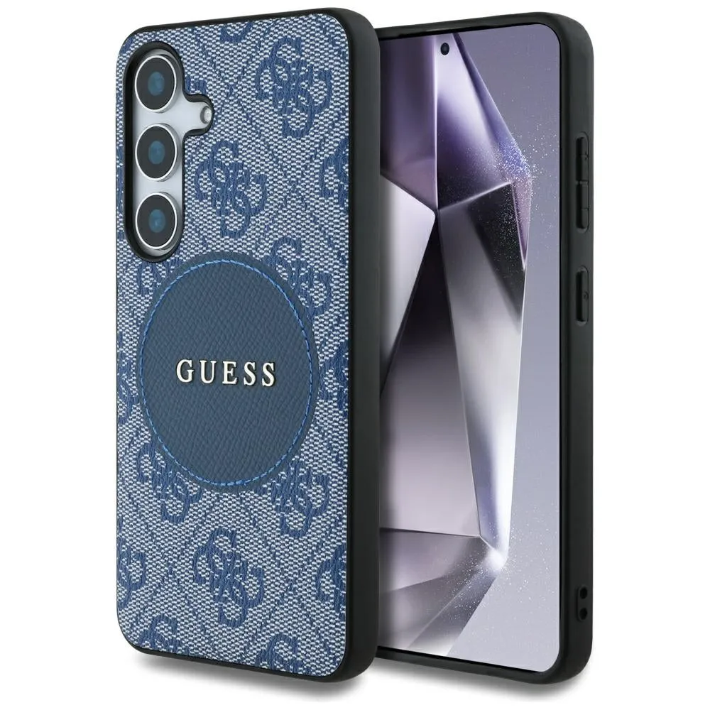 Custodia MagSafe per Samsung Galaxy S25+ S936, Guess, 4G Circle Classic Logo, Blu - immagine 1