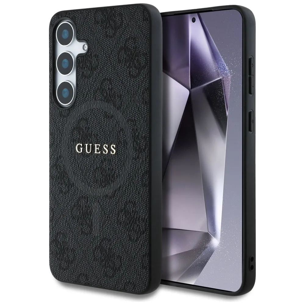 Custodia MagSafe per Samsung Galaxy S25 S931, Guess, 4G Ring Classic Logo, Nera - immagine 1