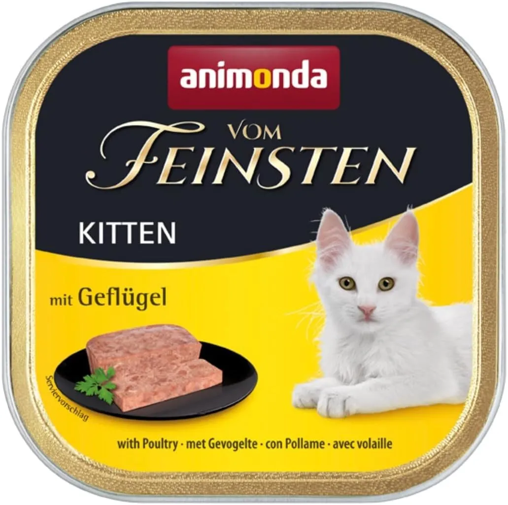 animonda Vom Feinsten Kitten, alimento umido per gattini in crescita nel primo anno di vita, con pollame, 32 x 100 g - immagine 2