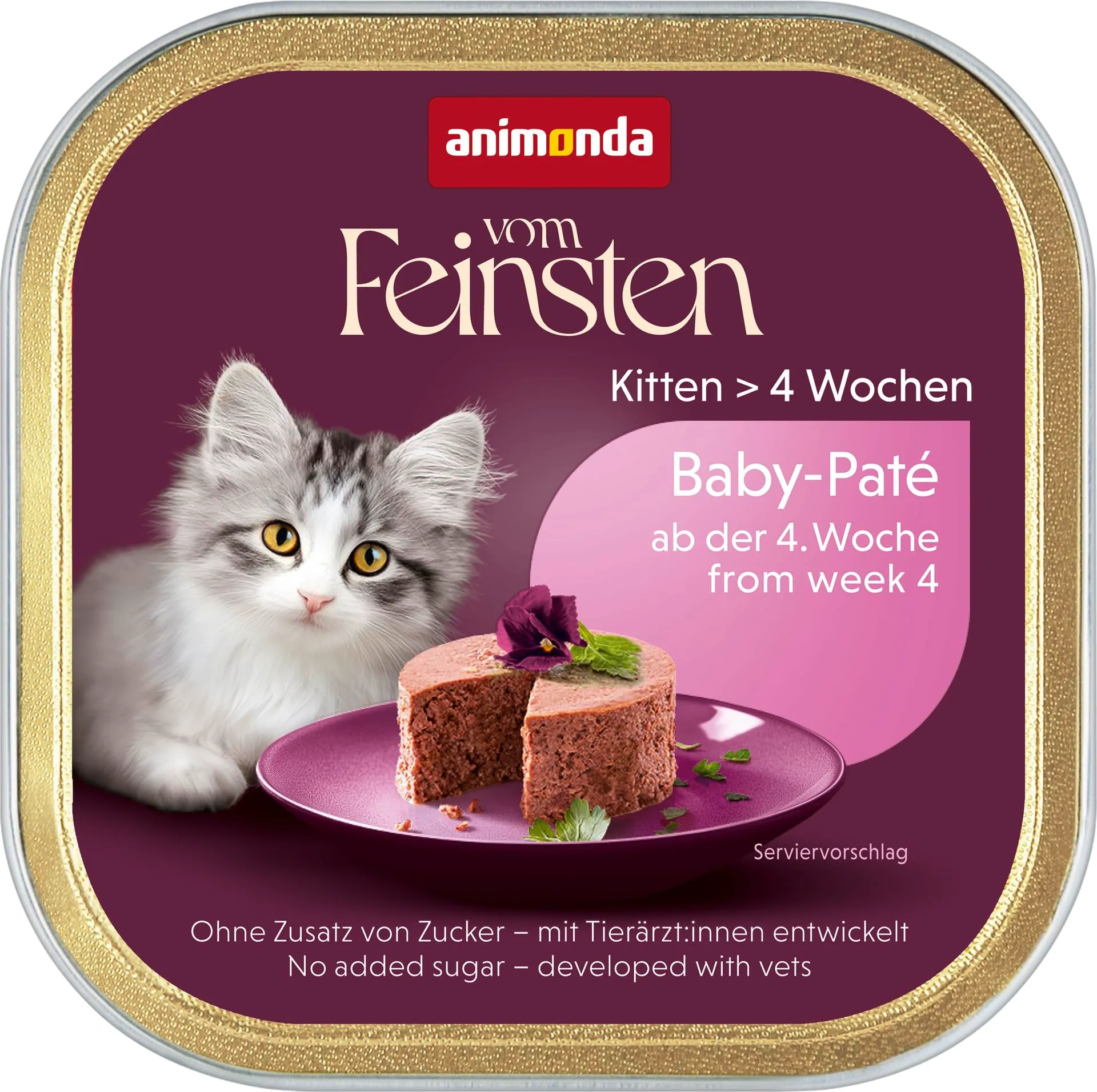 animonda Vom Feinsten Kitten, alimento umido per gattini in crescita nel primo anno di vita, Baby-Paté, 32 x 100 g - immagine 1