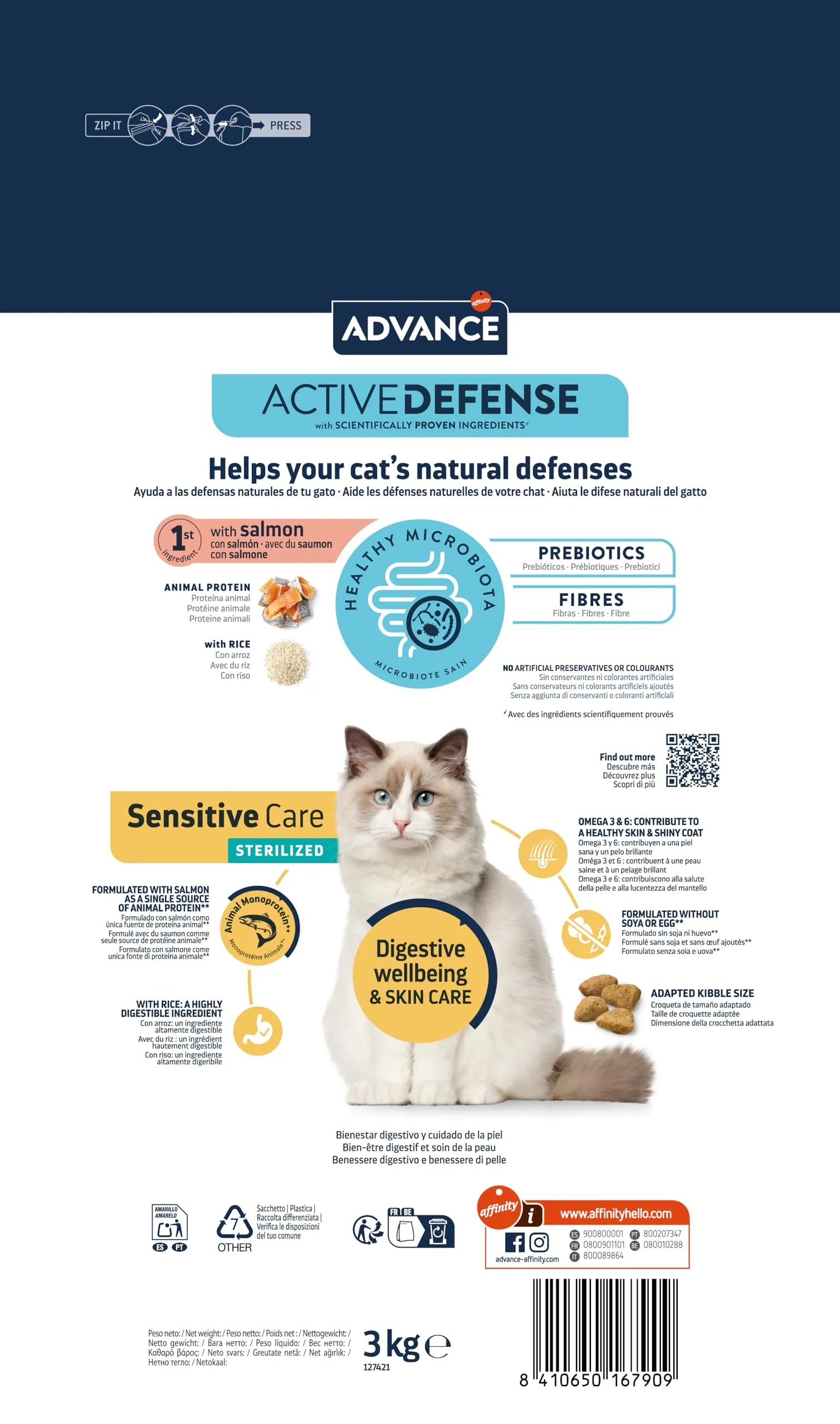 Advance Sensitive Sterilized - Cibo per Gatti Sterilizzati Adulti con Salmone - 3kg - immagine 4