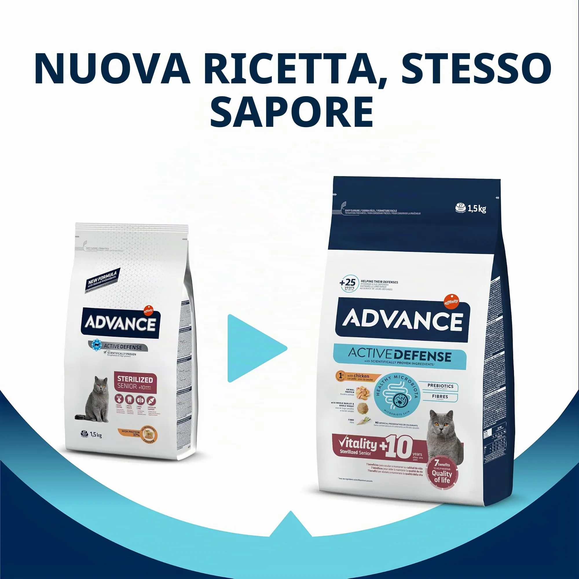 Advance – Cibo secco per gatti, sterilizzato, senior, da 10 anni, 1.5 kg - immagine 3