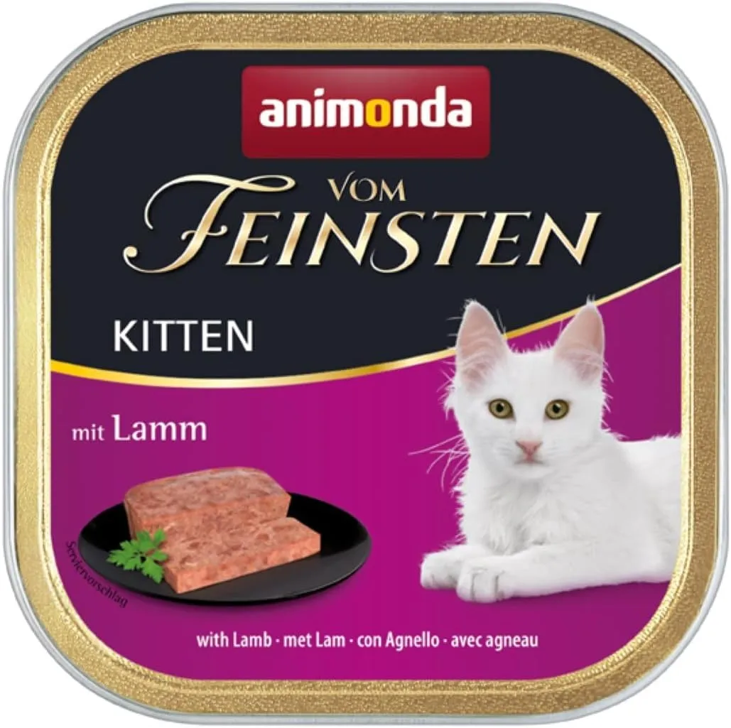 animonda Vom Feinsten Kitten, alimento umido per gattini in crescita nel primo anno di vita, con agnello, 32 x 100 g - immagine 2