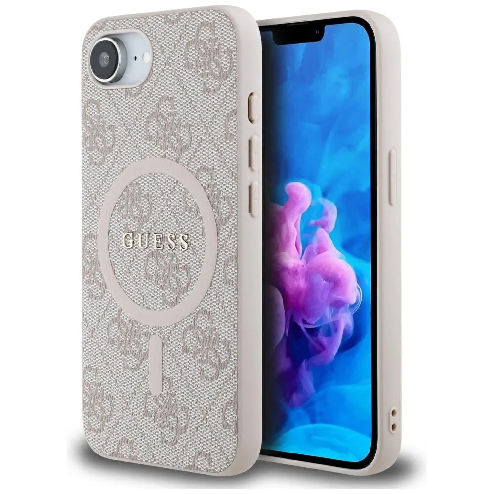 Custodia MagSafe per Apple iPhone 17e / 16e, Guess, 4G Ring Classic Logo, Rosa - immagine 1