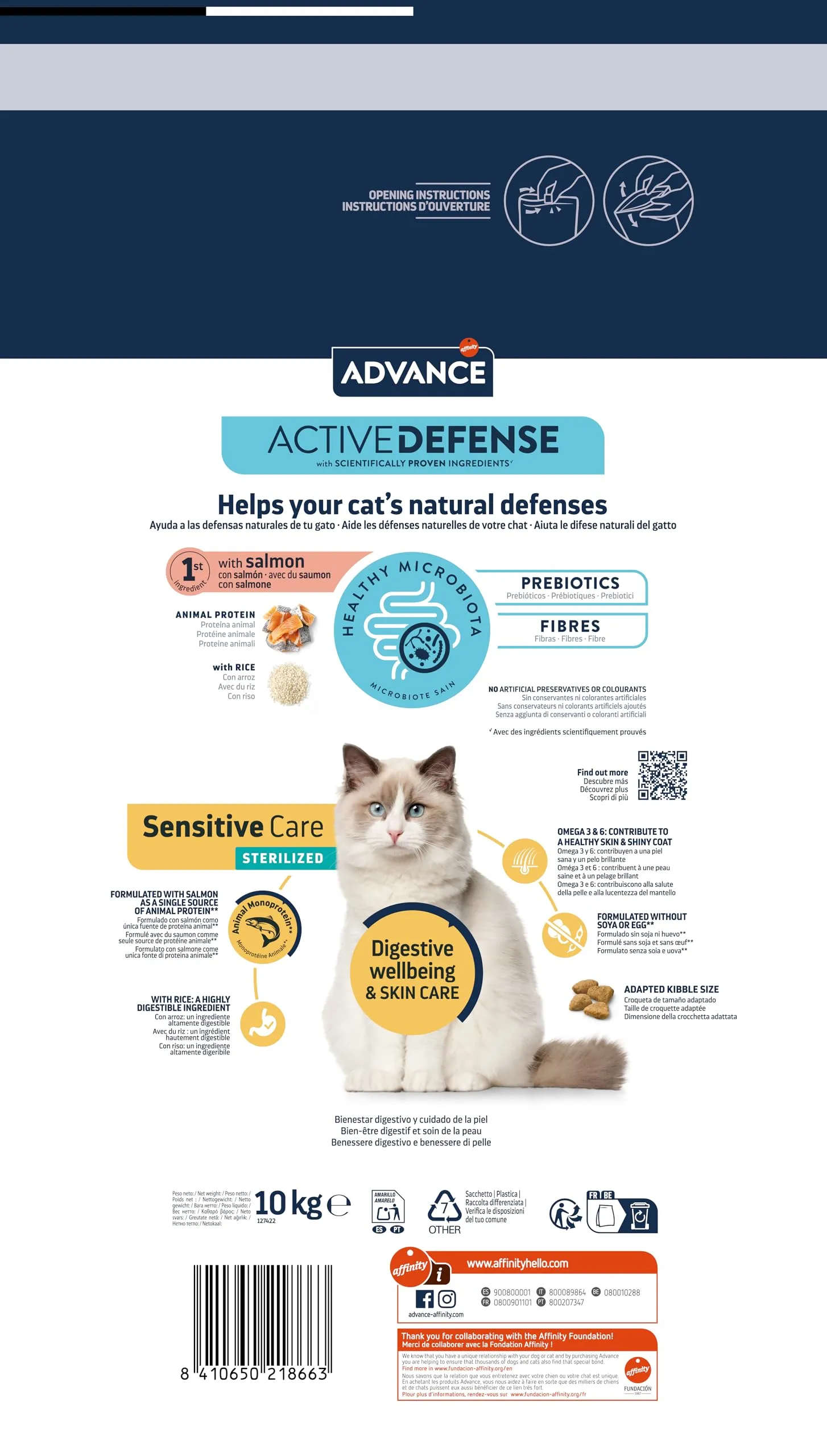 ADVANCE - AC STERILIZED Sensitive Saumon et orge - 10 kg - immagine 4