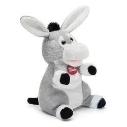 Peluche Marionetta Asino (16x25x21cm) PUPPETS Grigio e Bianco 29228 - immagine 1