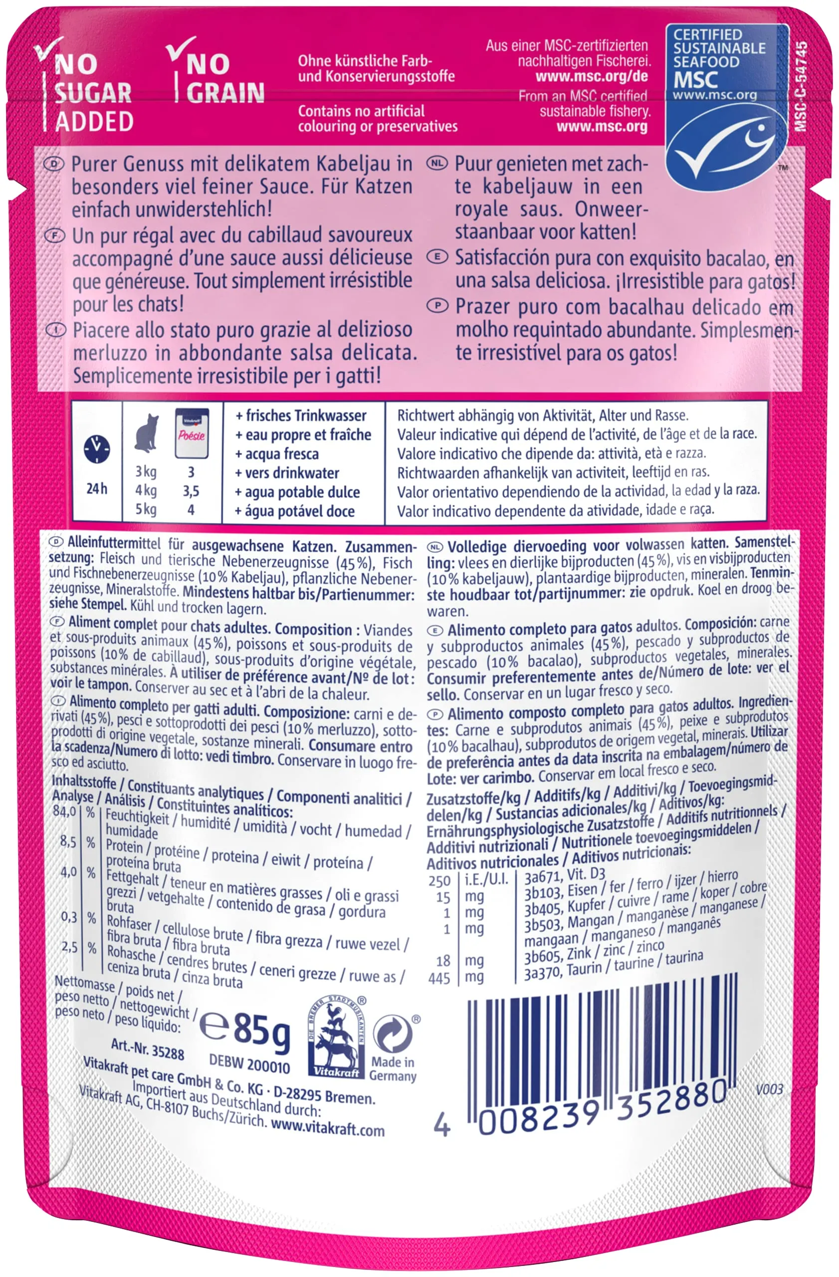Vitakraft Gatto Cibo umido mangime poésie Deli Sauce Pouch Sacchetto - immagine 4