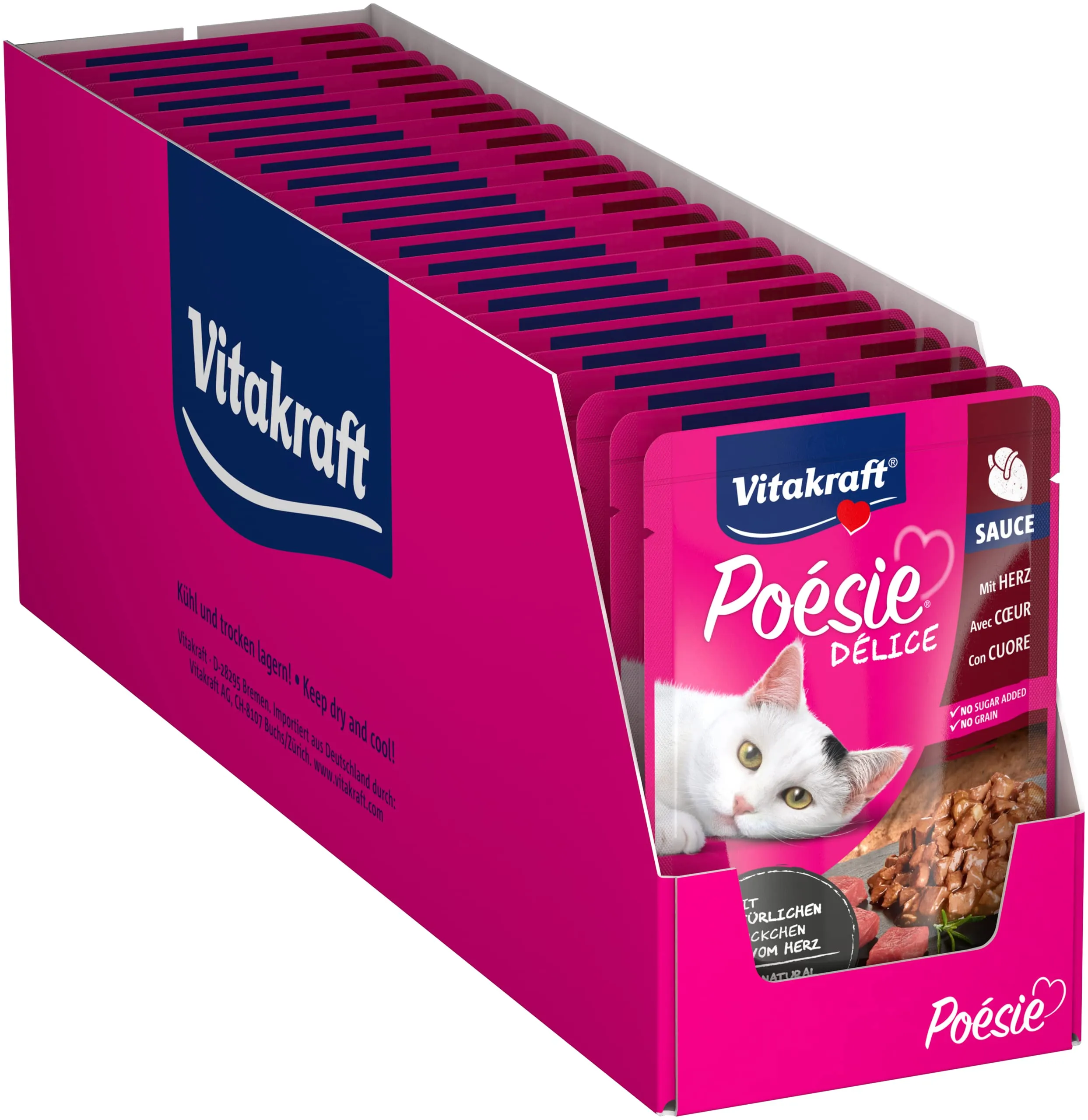 Vitakraft Poésie Deli-Sauce, Cibo per Gatti, Cibo Umido, 23 Sacchetti da 85 g - immagine 1