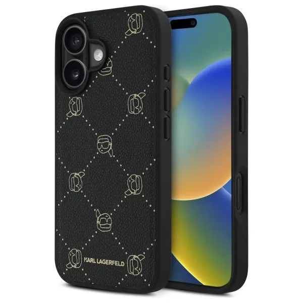 Custodia MagSafe per Apple iPhone 16, Karl Lagerfeld, Karl's Head, Nera - immagine 1