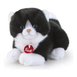 Peluche Gatto (15x26x15cm) TRUDINO Bianco e Nero 51252 - immagine 1