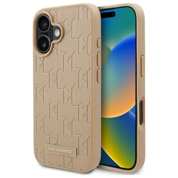 Custodia MagSafe per Apple iPhone 16, Karl Lagerfeld, Hot Stamp, Beige - immagine 1