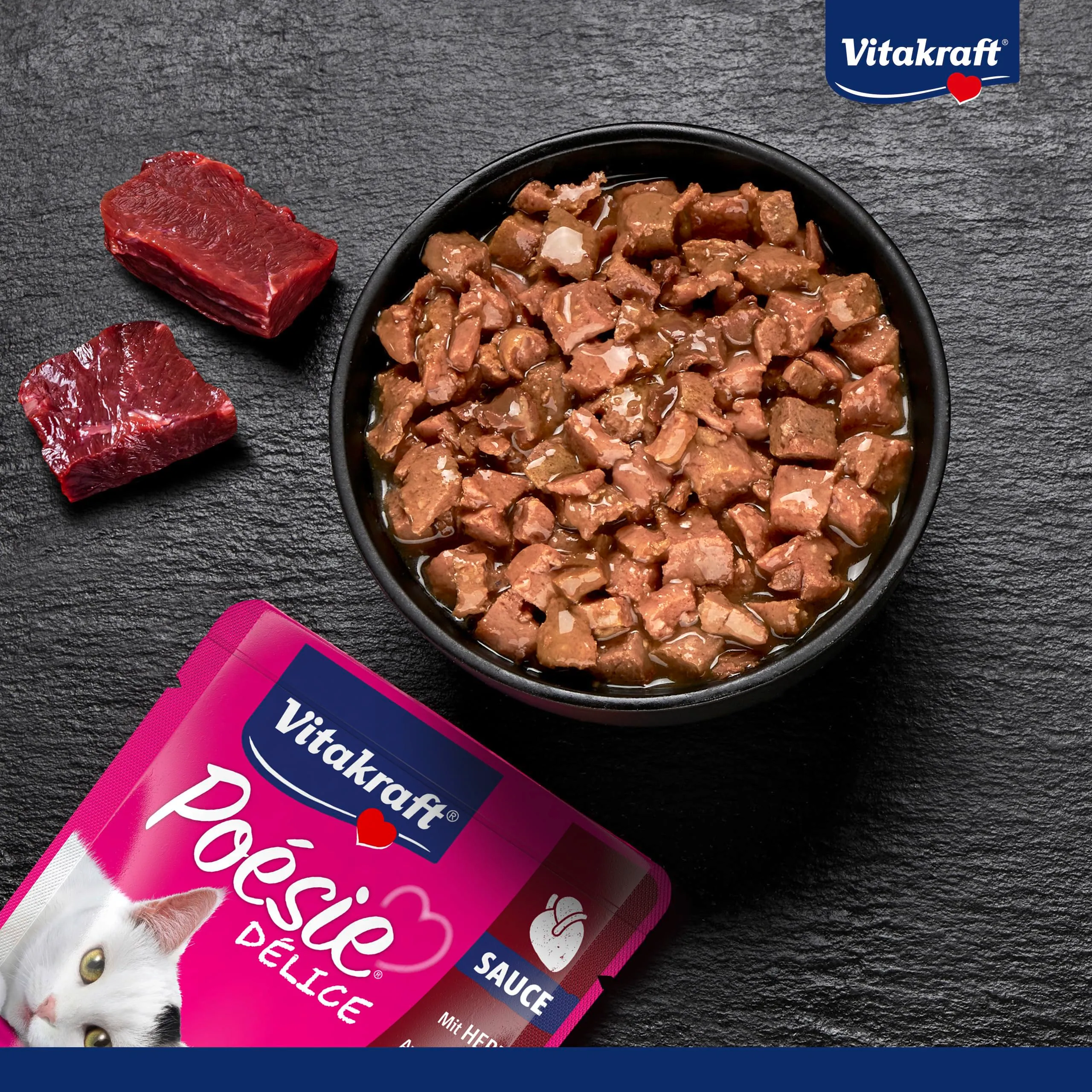 Vitakraft Poésie Délice, cibo umido per gatti, con cuori in salsa (1x 85 g) - immagine 4