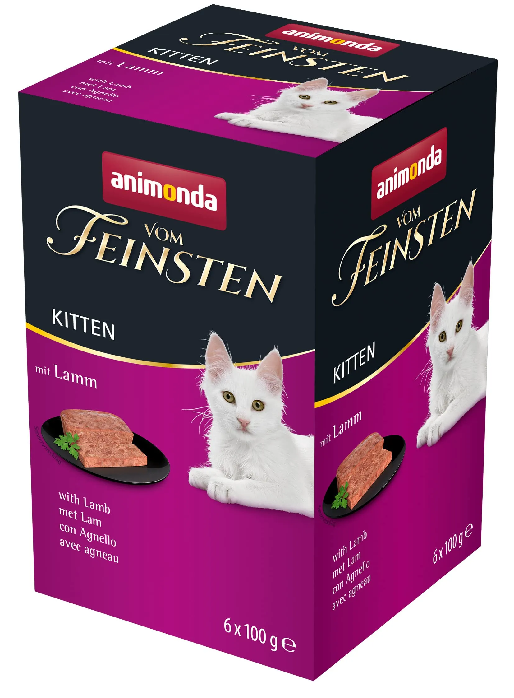 animonda Vom Feinsten Cibo umido per gatti in crescita del primo anno di vita, con agnello, 6 x 100 g - immagine 1