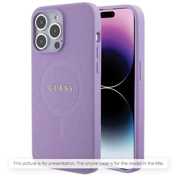 Custodia MagSafe per Apple iPhone 16, Guess, Saffiano, Viola - immagine 1