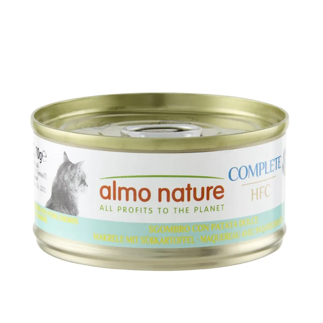 Almo Nature HFC Complete, Alimento Umido per Gatti Adulti - Sgombro con Patata Dolce - 70g, Confezione da 24 - immagine 1