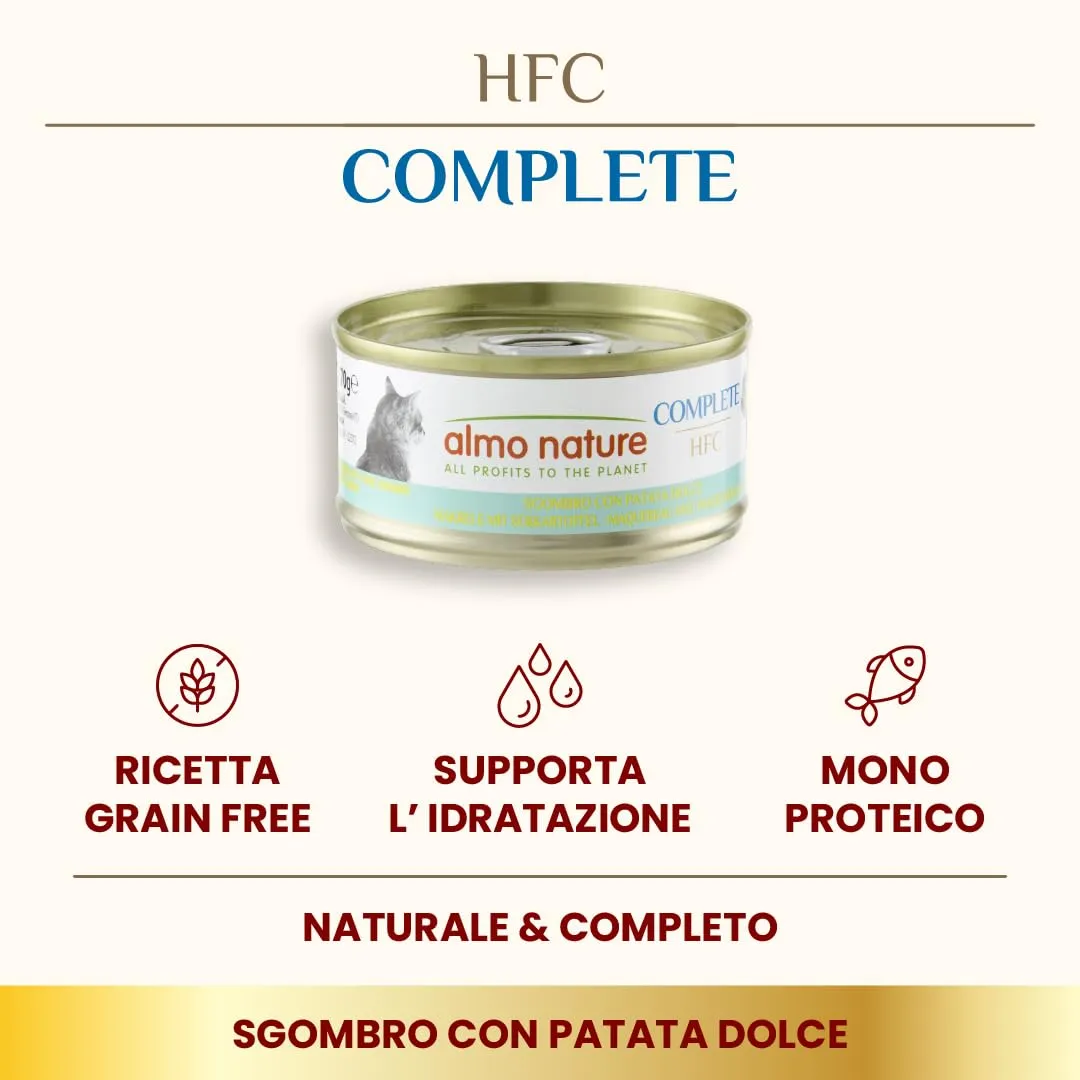 Almo Nature HFC Complete, Alimento Umido per Gatti Adulti - Sgombro con Patata Dolce - 70g, Confezione da 24 - immagine 3