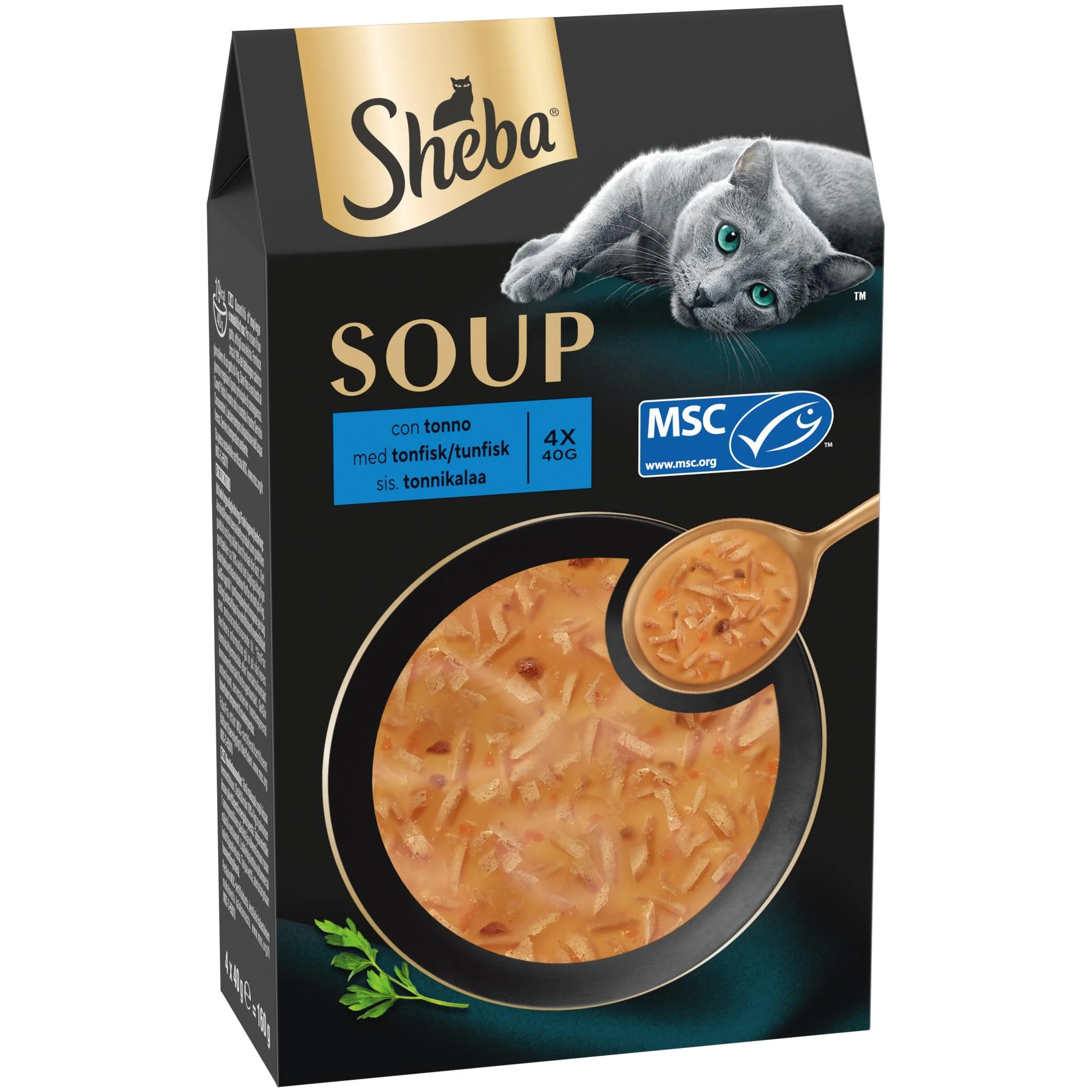 Busta di cibo umido per gatti adulti SHEBA Soup con Tonno, confezione da 40 (10x4x40g) - immagine 2