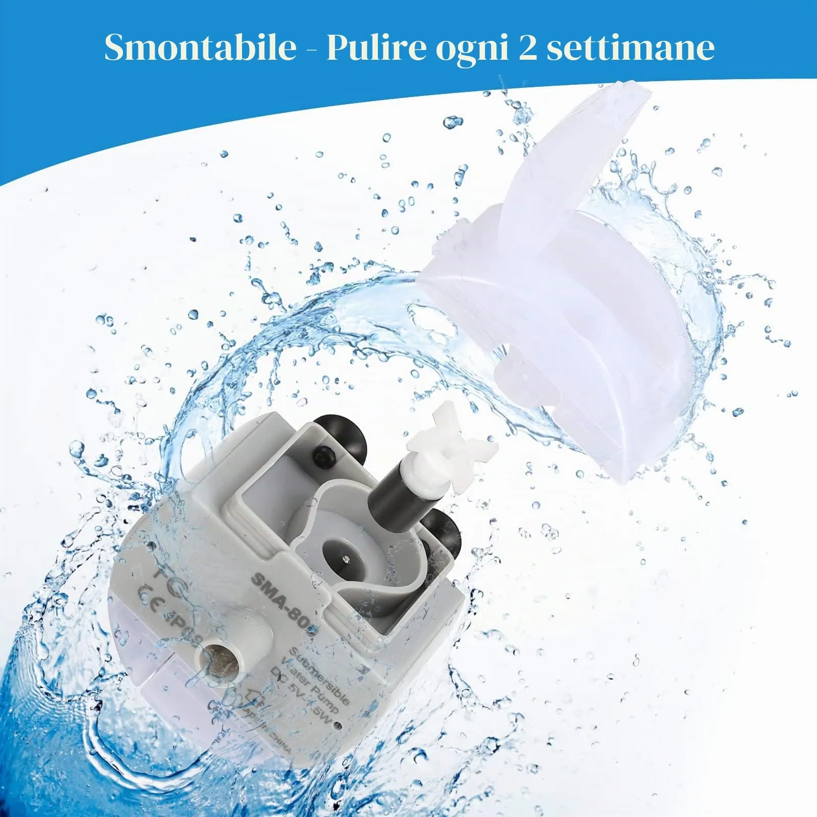 Diealles Shine Pompa per Fontana Gatti con LED, USB Pompa di Ricambio Fontanella Gatti per 2.5L Fontana - immagine 3