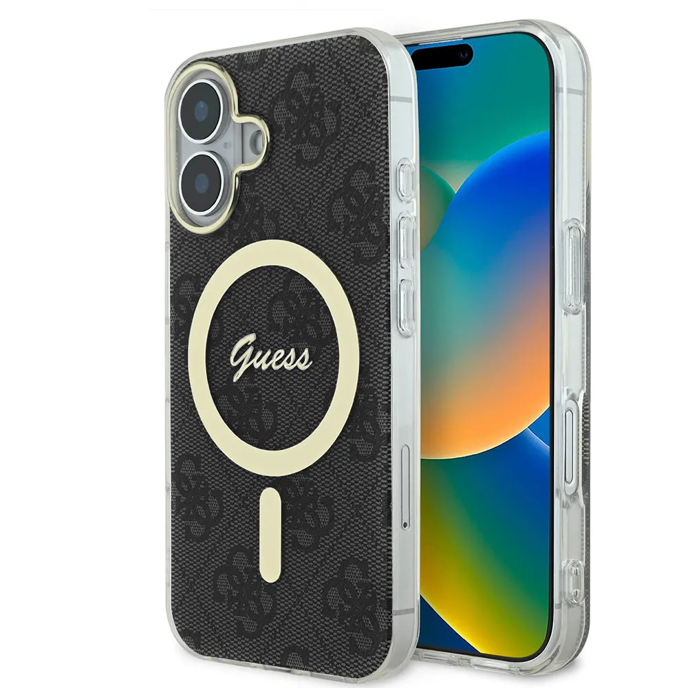 Custodia MagSafe per Apple iPhone 16, Guess, IML 4G, Nera - immagine 1
