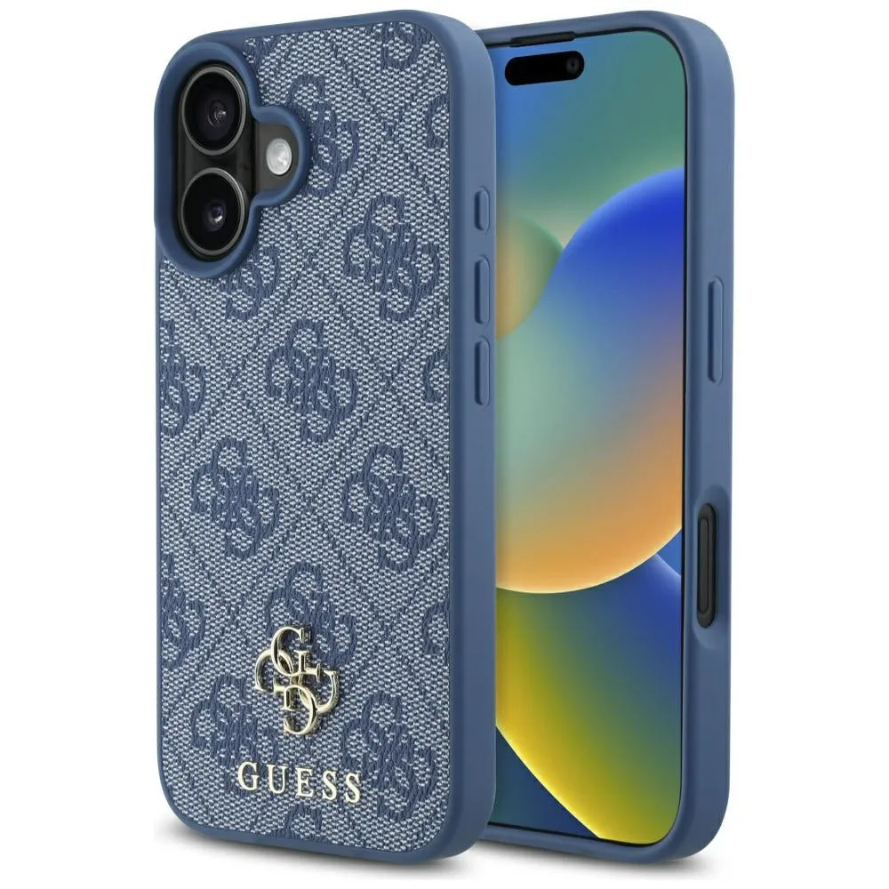 Custodia MagSafe per Apple iPhone 16, Guess, 4G Small and Classic Logo, Blu - immagine 1