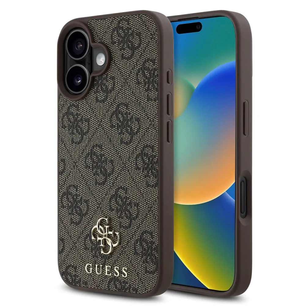 Custodia MagSafe per Apple iPhone 16, Guess, 4G Classic, Marrone - immagine 1