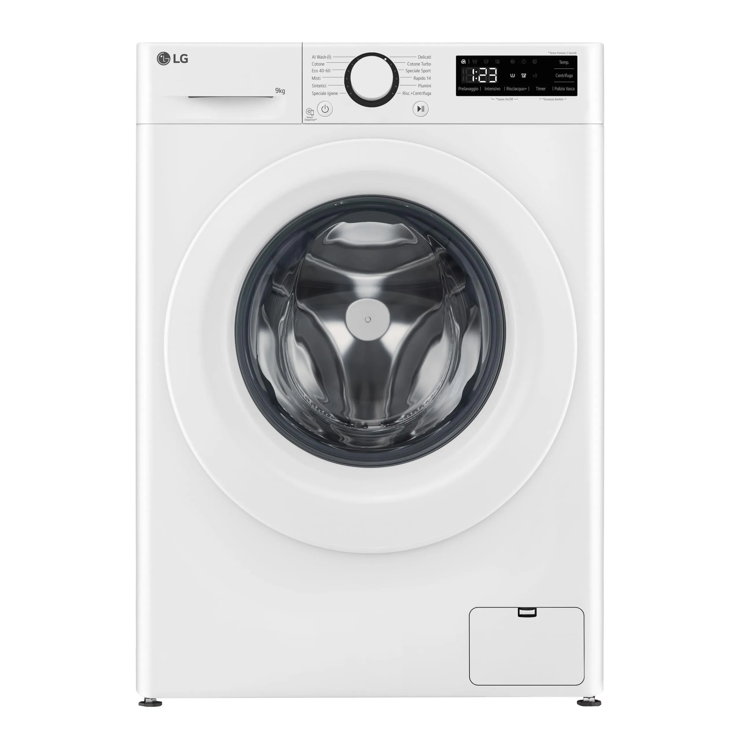 LG AI DD F2R3S09AIDD Lavatrice Slim a Carica Frontale 9kg Serie R3, Lavatrice Classe A -10%, 1200 giri, AI Wash, Motore Inverter Direct Drive, Smart Diagnosis, Libera installazione, Bianca - immagine 1