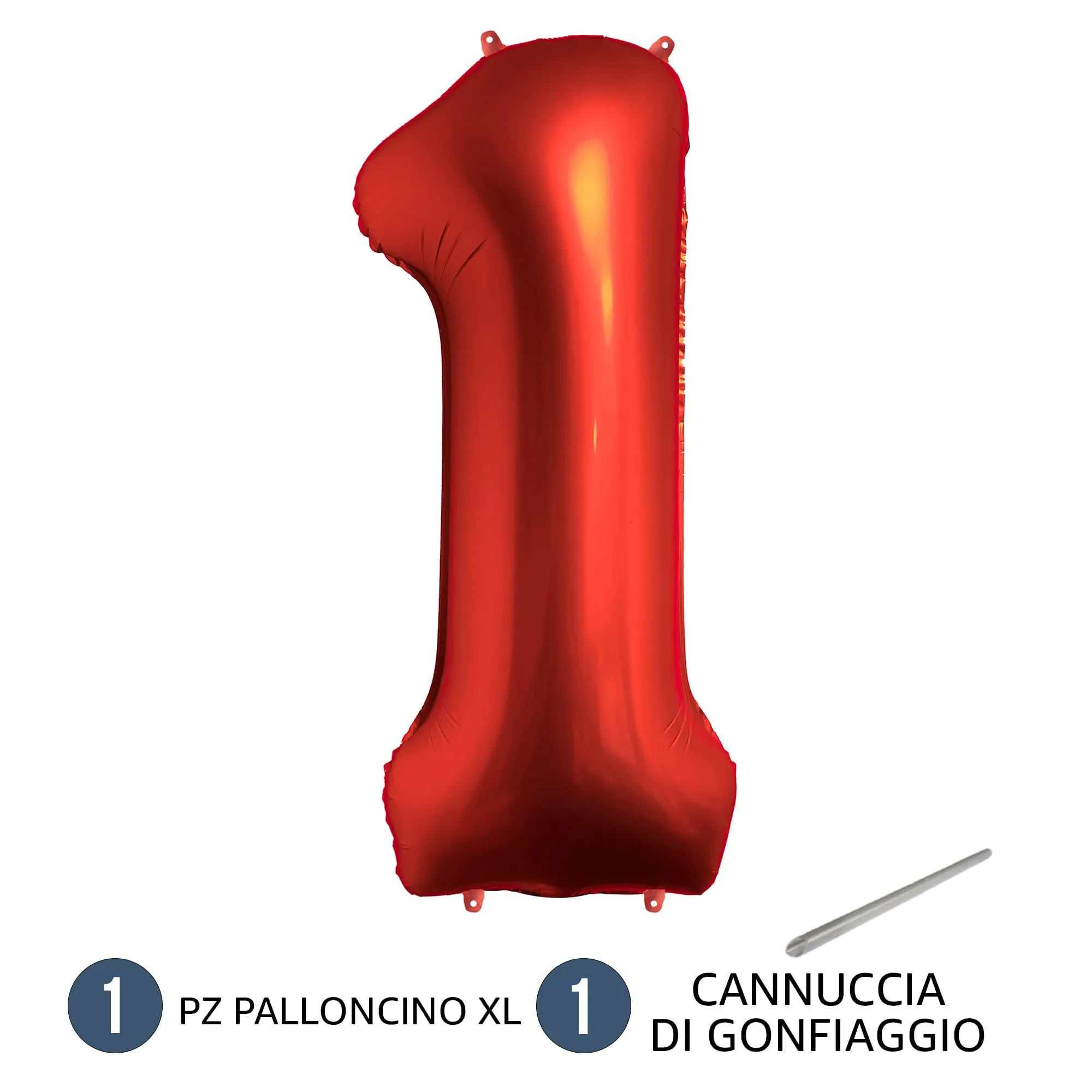 FUNFEST Palloncino Numero 1 Rosso Cromo 100cm - immagine 7