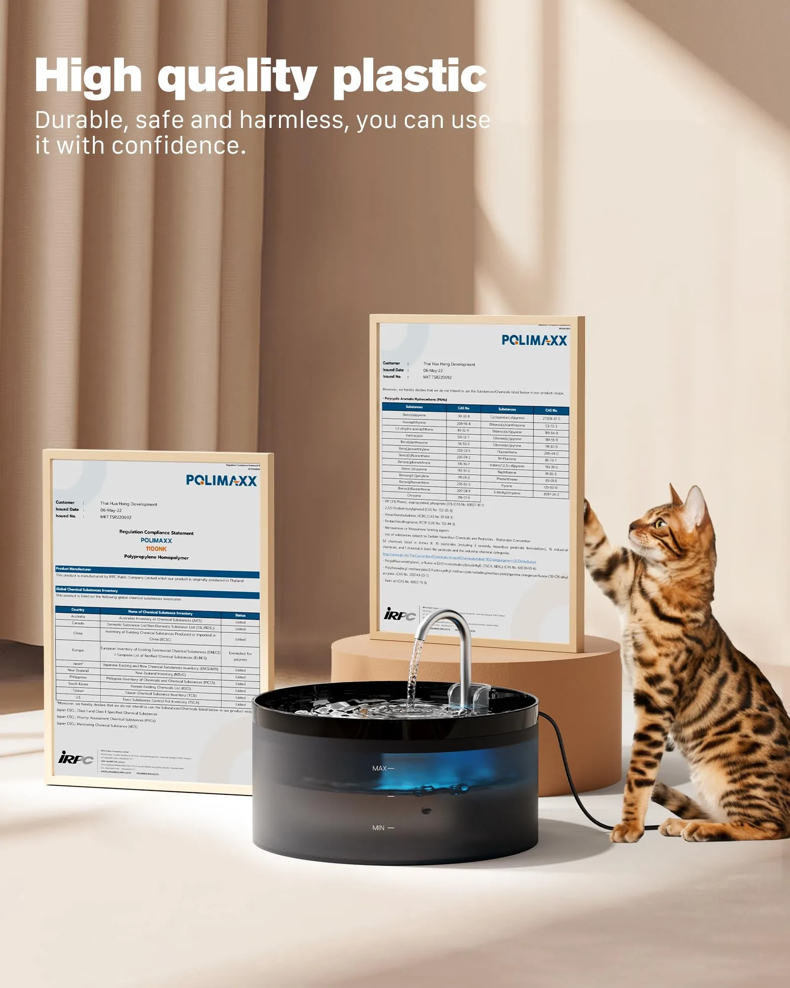 BEMOONY Fontanella per Gatti, 6 Pezzi Filtro + 3 Pezzi di Spugna, 3.2L Fontana per Gatti, Fontanella per Cani Pompa Ultra-Silenziosa con Luce Led, Filtraggio Profondo, Serbatoio Dell'Acqua Traslucido - immagine 5