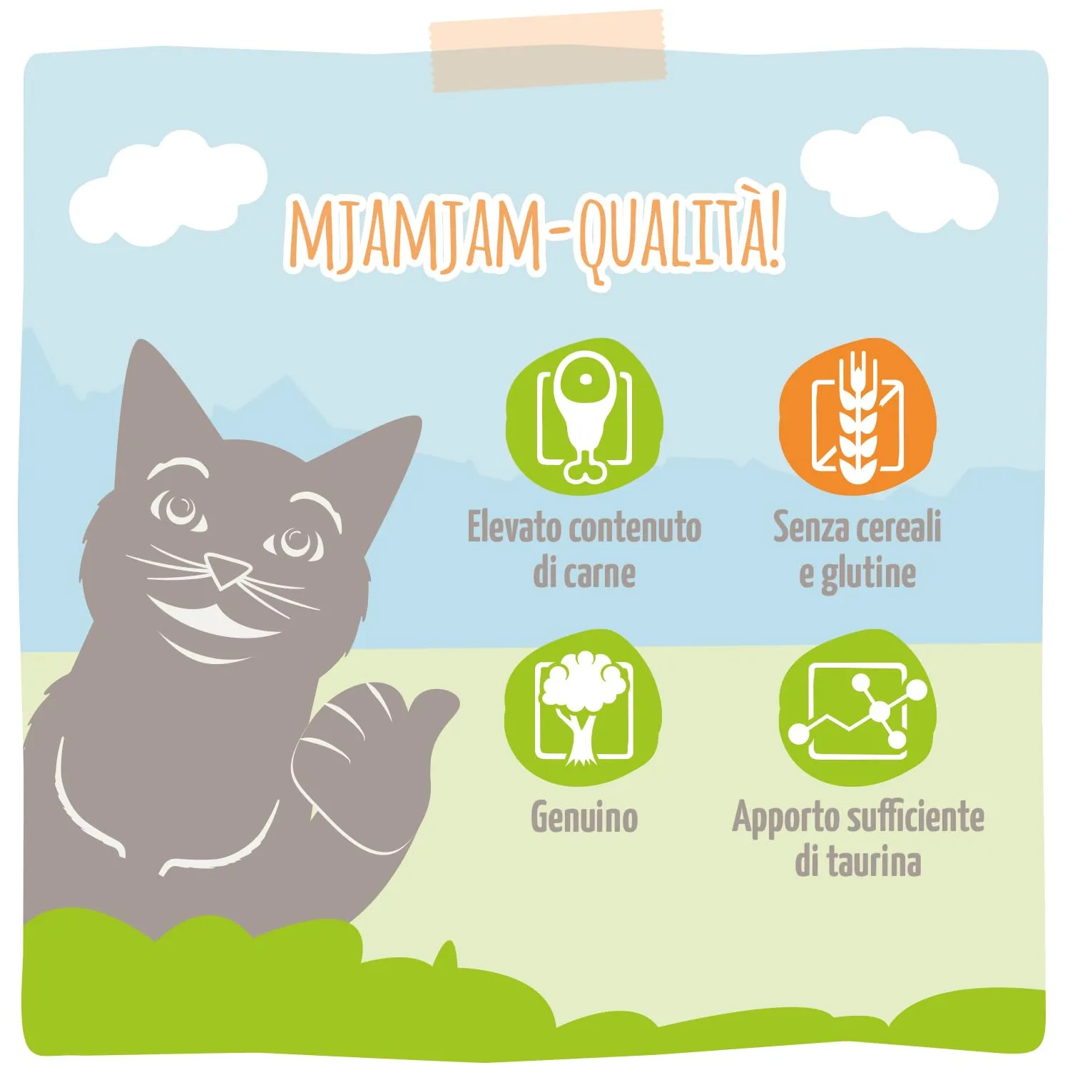 MjAMjAM - Cibo umido premium per gatti - DUO di pollo e vitello teneri con zucca al vapore, confezione da 6 6 x 800g, senza cereali con carne extra, Pollo + vitello, Confezione da 6 (6 x 800 g) - immagine 4