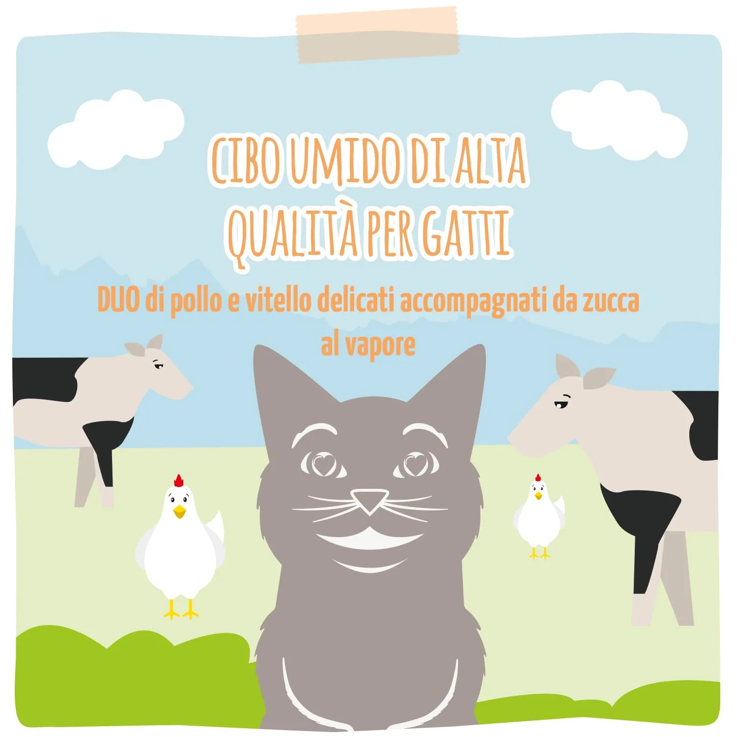 MjAMjAM - Cibo umido premium per gatti - DUO di pollo e vitello teneri con zucca al vapore, confezione da 6 6 x 800g, senza cereali con carne extra, Pollo + vitello, Confezione da 6 (6 x 800 g) - immagine 5