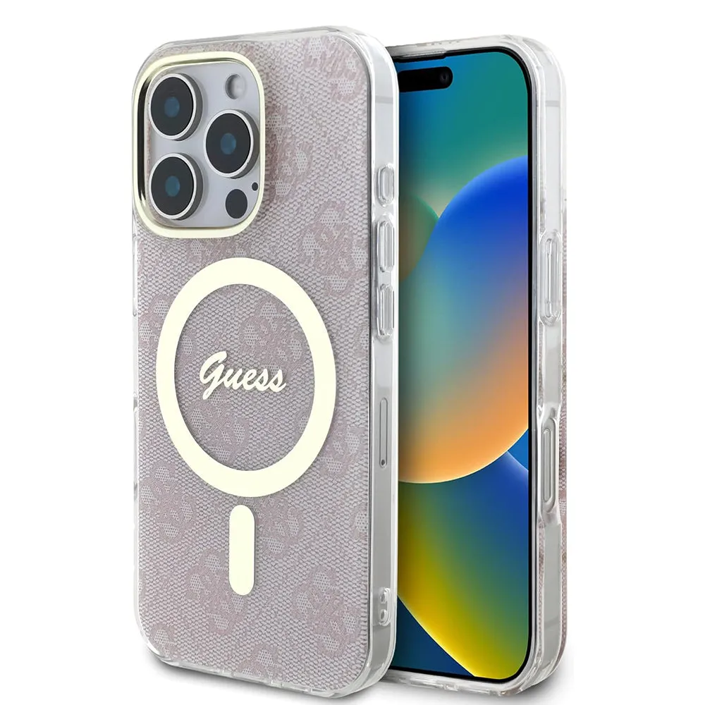 Custodia MagSafe per Apple iPhone 16 Pro, Guess, IML 4G, Rosa - immagine 1