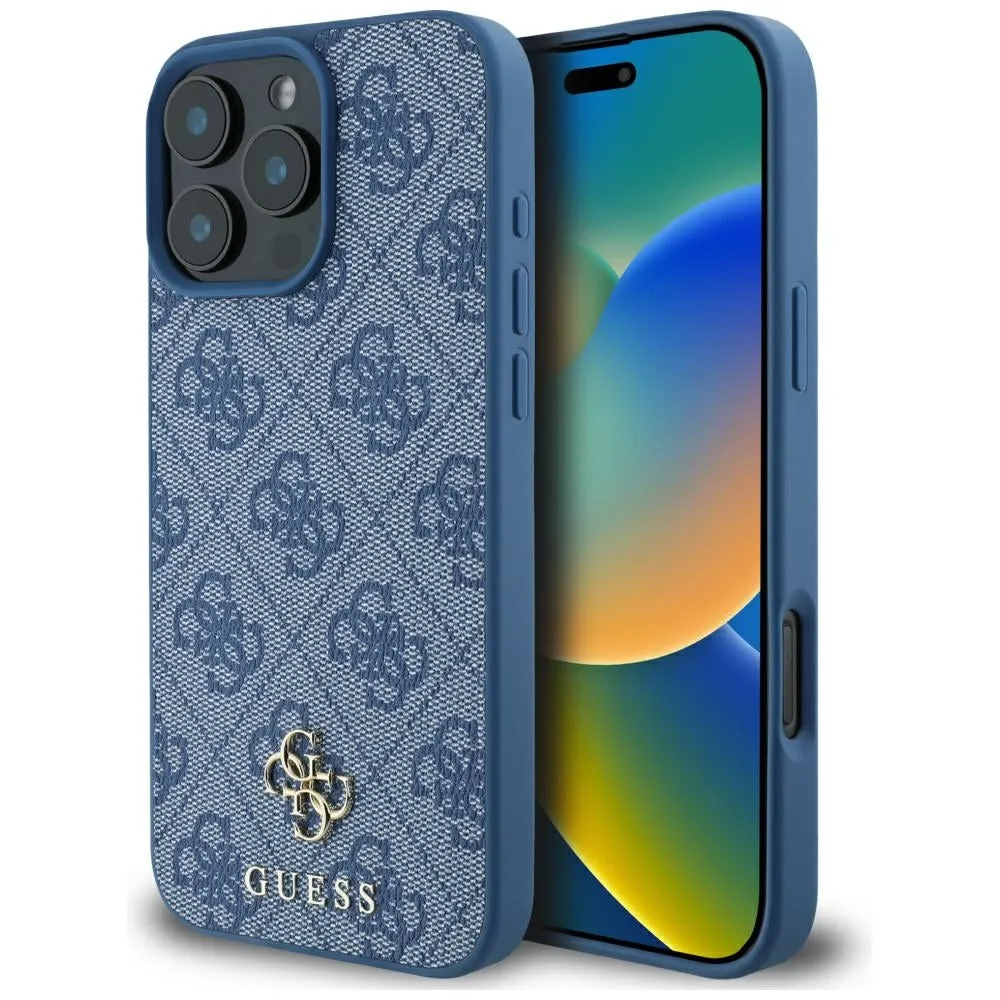 Custodia MagSafe per Apple iPhone 16 Pro, Guess, 4G Small and Classic Logo, Blu - immagine 1