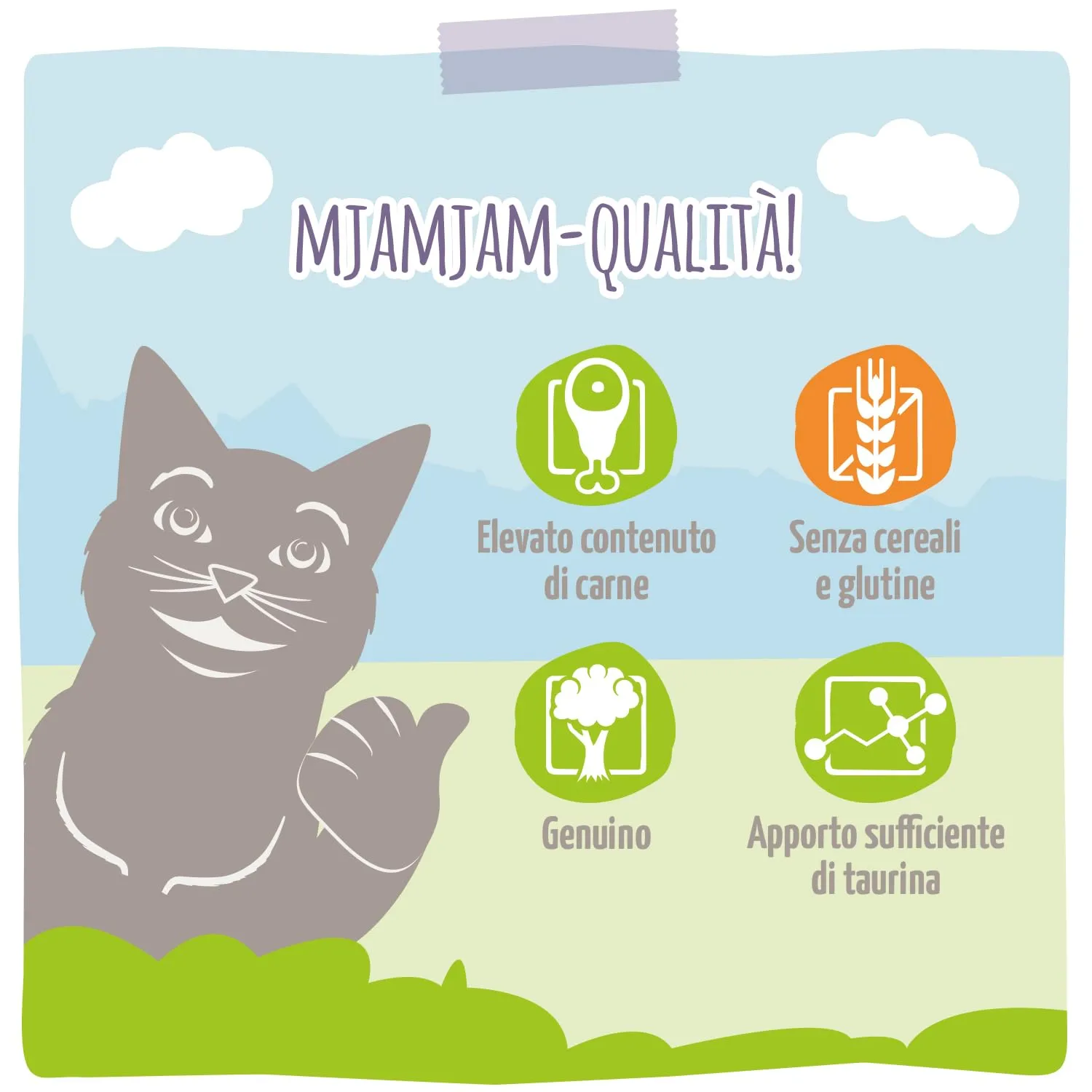 MjAMjAM - Cibo umido premium per gatti - Quetschie - DUO a base di succoso pollo e coniglio con zucca cotta a vapore, confezione da 6 (6 x 300g), senza cereali con carne extra - immagine 4