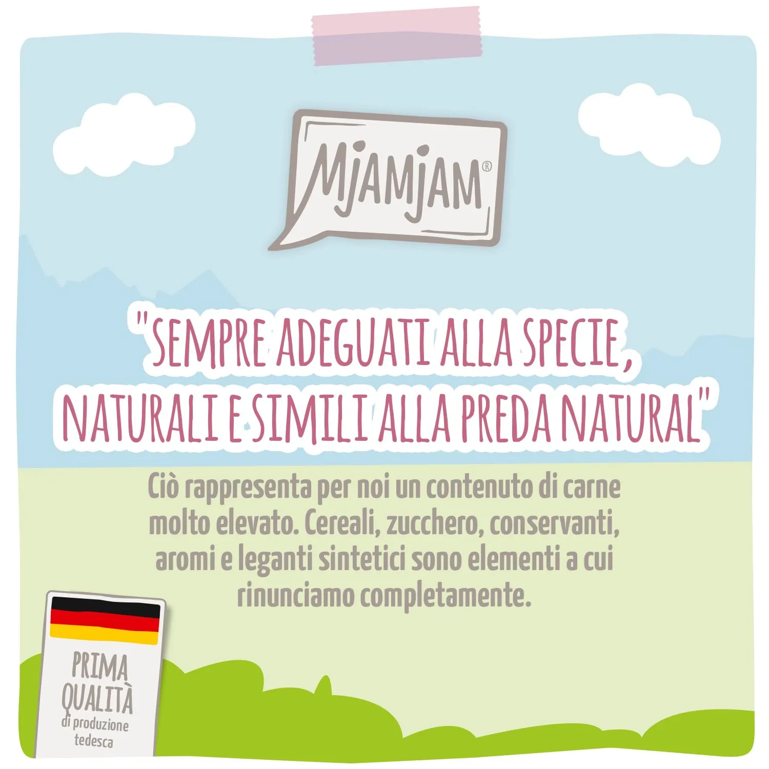 MjAMjAM - Cibo umido premium per gatti - Quetschie - DUO a base di tenera anatra e succoso pollo con carotin, confezione da 6 (6 x 300g), senza cereali con carne extra - immagine 2