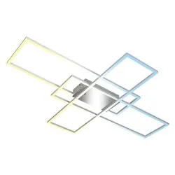Plafoniera FRAME Alluminio e Cromo (3 luci - 6600 Lumen - 50 W - Bianco CCT) (104x9,5x71cm) BT10027 - immagine 1