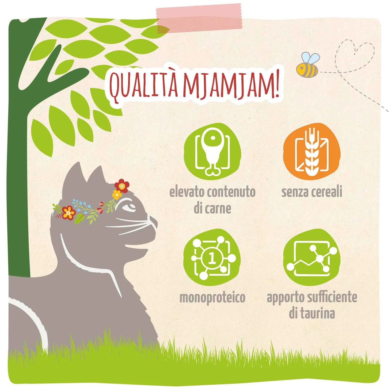 MjAMjAM - Cibo umido premium per gatti - naturalmente delizioso - Maiale BIO, confezione da 6 (6 x 400 g), senza cereali con carne extra - immagine 4