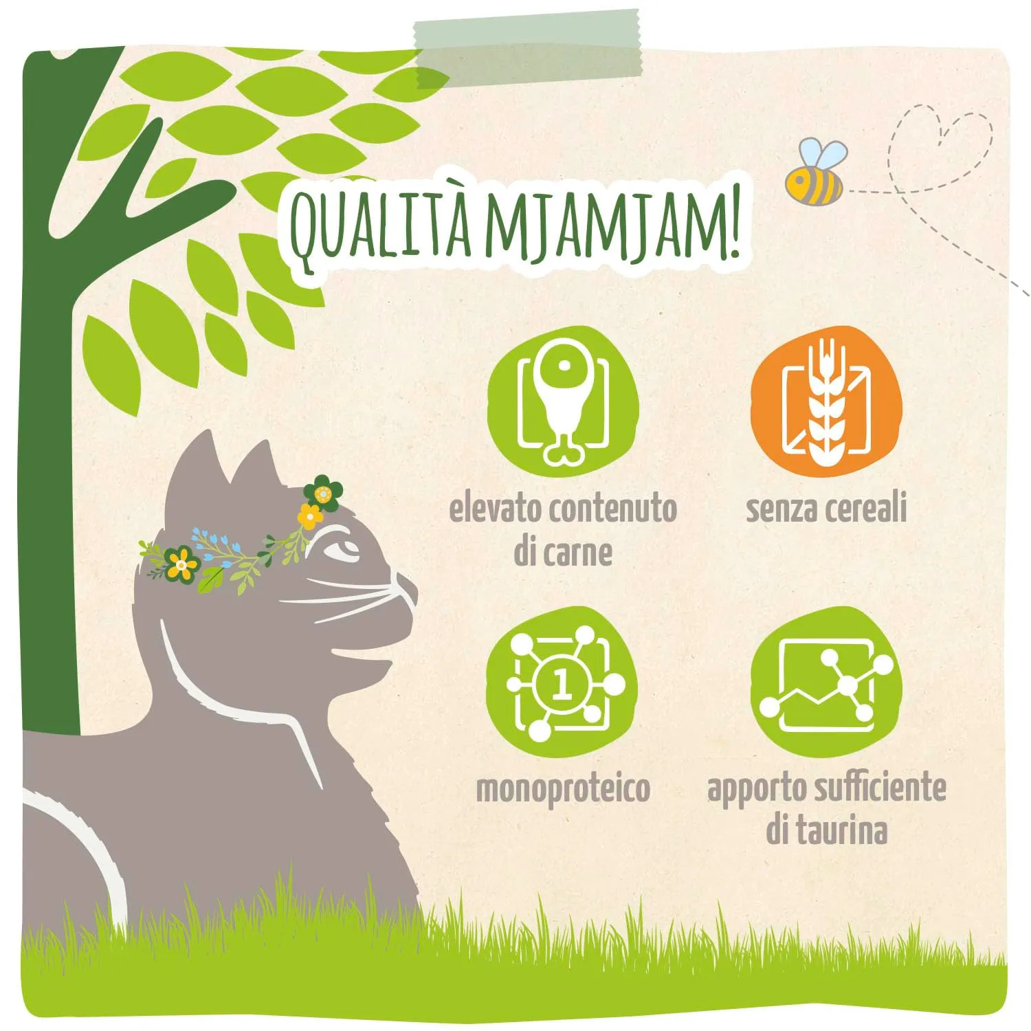 MjAMjAM - Cibo umido premium per gatti - naturalmente delizioso - manzo BIO, confezione da 6 (6 x 400 g), senza cereali con carne extra - immagine 5