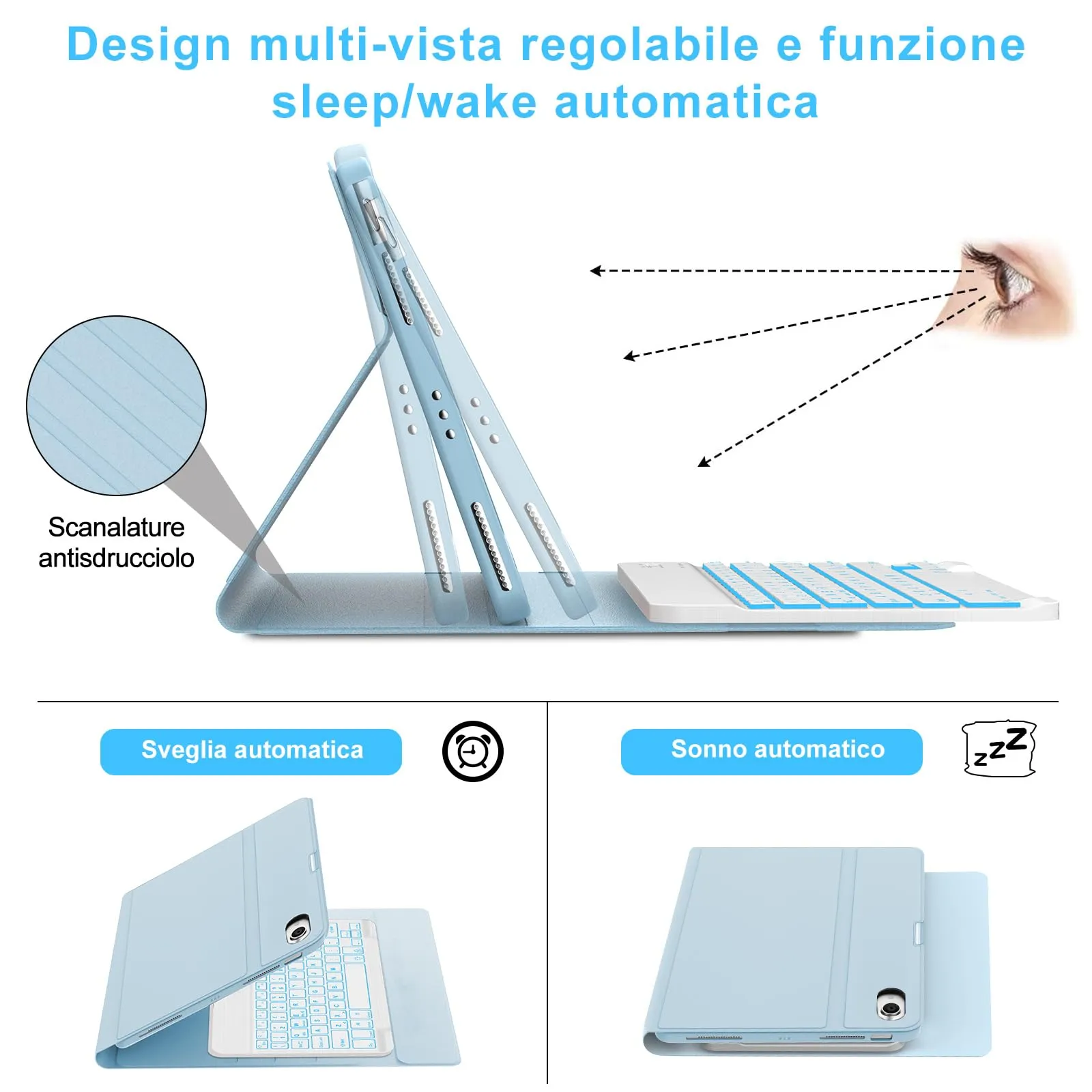 Cover Tastiera per iPad Air 11 M4 2026/M3 2025/M2 2024 11 Pollici - immagine 7