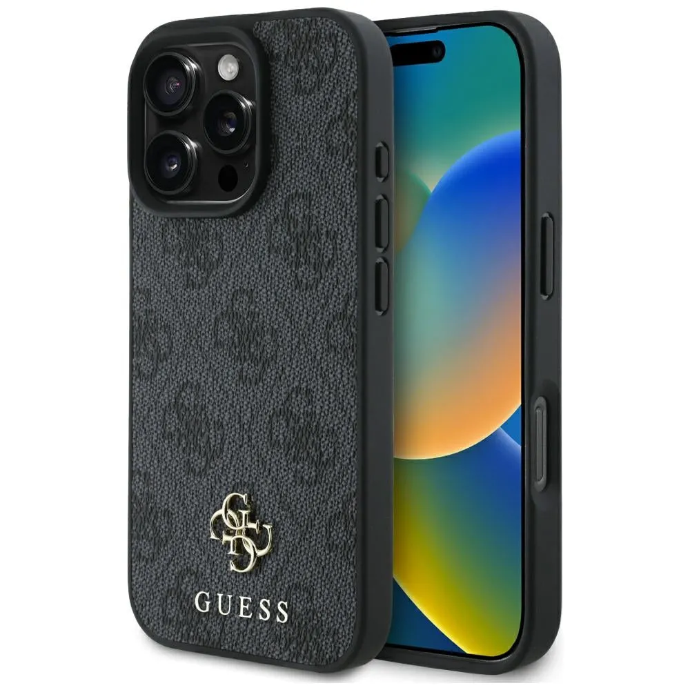 Custodia MagSafe per Apple iPhone 16 Pro Max, Guess, 4G Small and Classic Logo, Nera - immagine 1