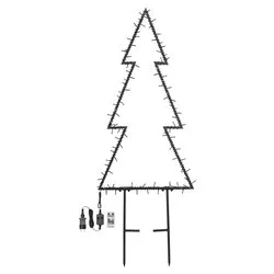 Albero di Natale 14 giochi di luce (L55 P6 H150 cm) (1pz) WONDER 100 luci - LED Rosso, Blu e Bianco caldo IP44 68377 - immagine 1