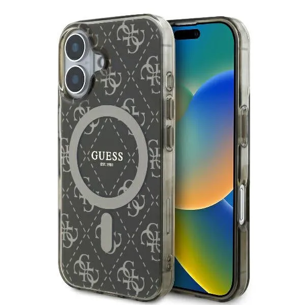 Custodia MagSafe per Apple iPhone 16 Plus, Guess, IML 4G Background, Marrone - immagine 1