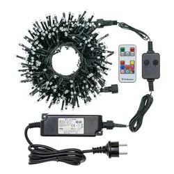 Filo Verde 500 luci - LED RGB (10 + 5 mt) Giuntabile 14 Giochi di luce WONDER IP44 63778 - immagine 1