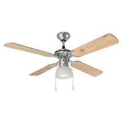Ventilatore soffitto con luce Cromo Bicolor (1 luce - 60 W - E27) (105x42cm) 7064 CR - immagine 1