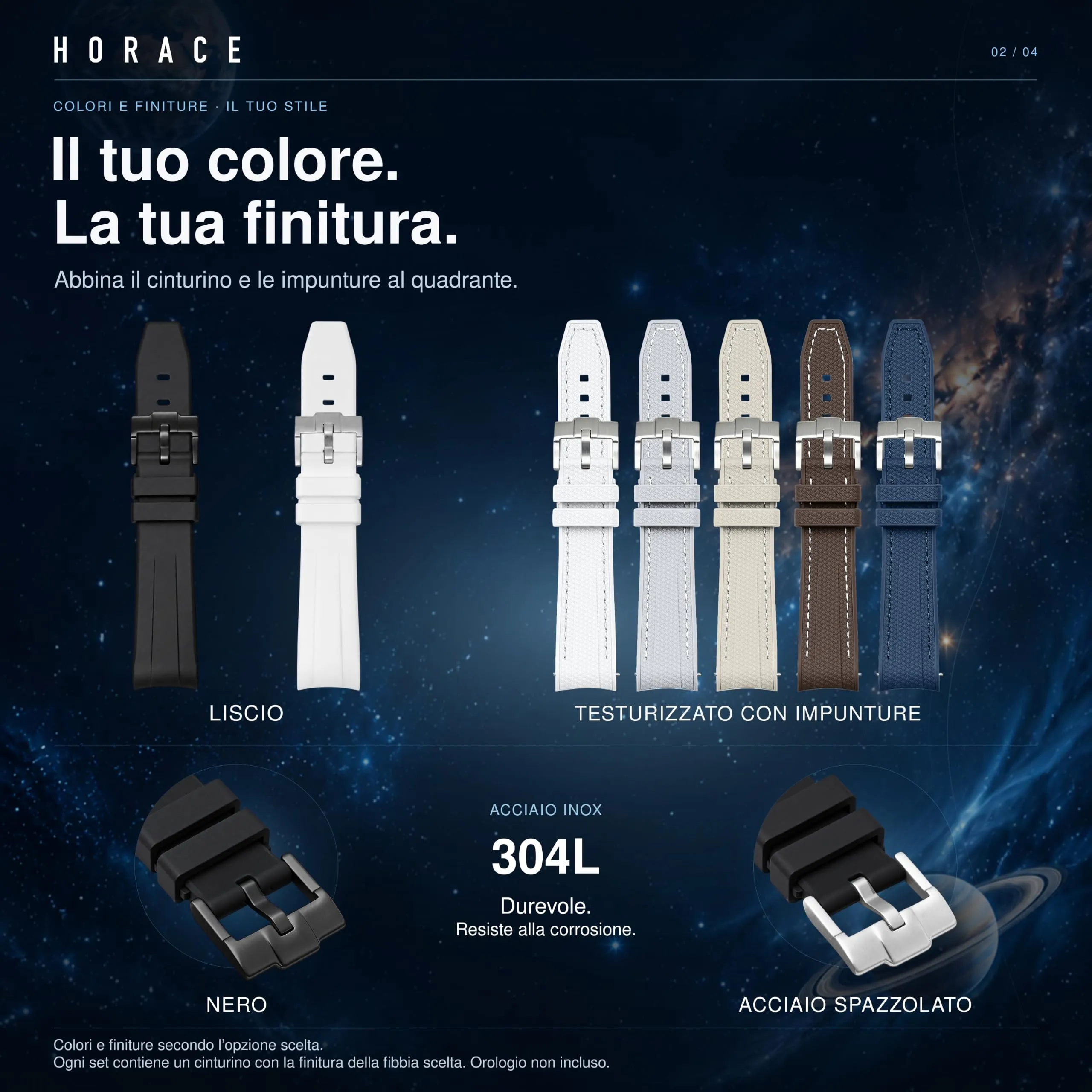 HORACE Cinturino universale per orologio in silicone liquido 20mm – Compatibile Omega x Swatch MoonSwatch – Kit di montaggio incluso (Bianco/Cuciture Nere) - immagine 6
