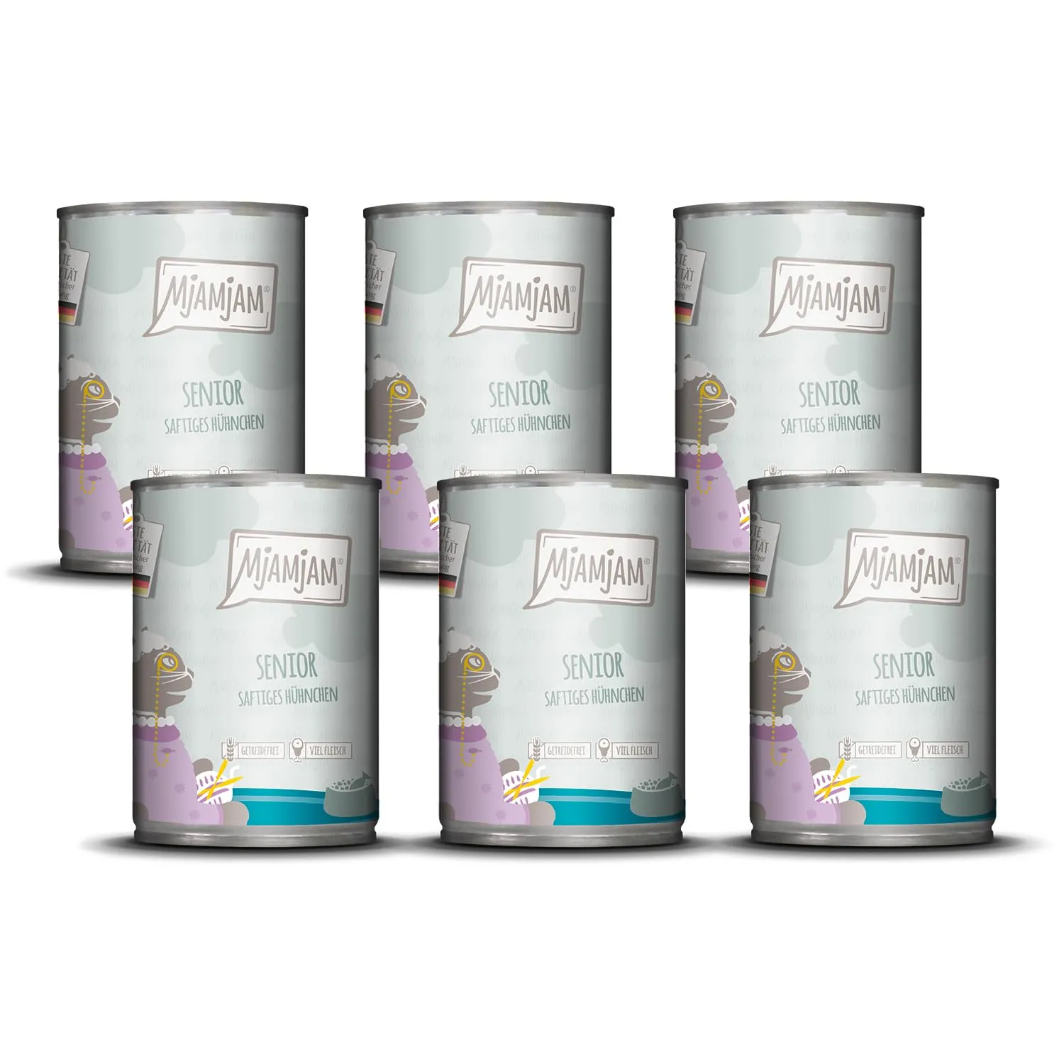 MjAMjAM - Cibo umido Premium per gatti - Senior - Pollo succoso, confezione da 6 (6x400g), senza cereali - immagine 1