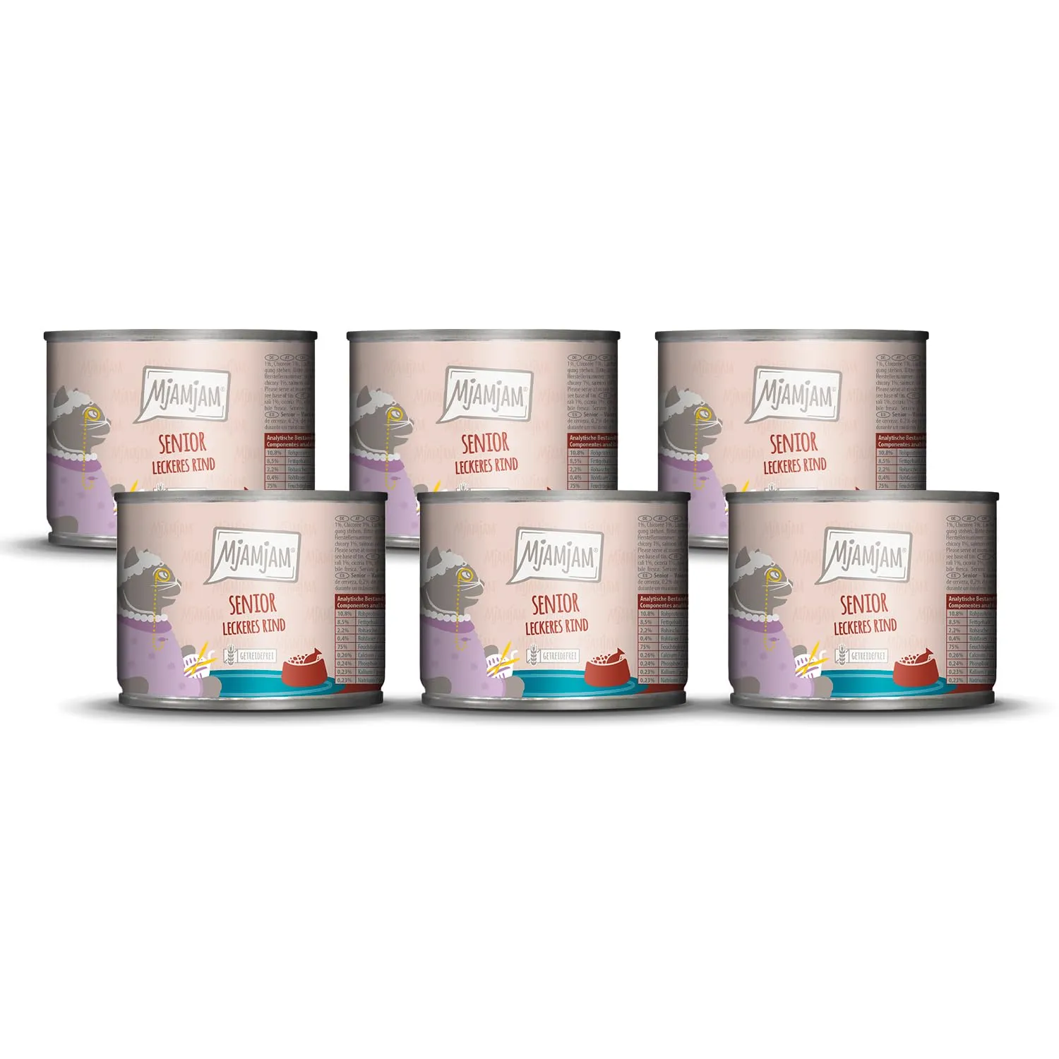 MjAMjAM - Cibo umido Premium per gatti - Senior - Manzo delizioso, confezione da 6 (6x200g), senza cereali - immagine 1
